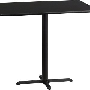 Flash Furniture Stiles – Mesa rectangular laminada negra de 30 x 48 pulgadas con base de mesa de altura de barra de 23.5 x 29.5 pulgadas Flash Furniture Stiles – Mesa rectangular laminada negra de 30 x 48 pulgadas con base de mesa de altura de barra de 23.5 x 29.5 pulgadas