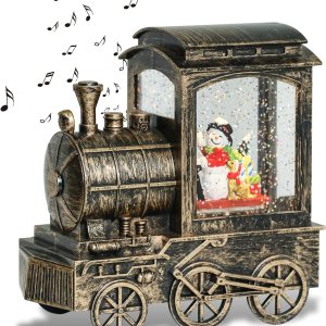 GenSwin Linterna de globo de nieve de Navidad, tren de remolino de agua, purpurina con temporizador de 6 horas, iluminación LED musical, funciona GenSwin Linterna de globo de nieve de Navidad, tren de remolino de agua, purpurina con temporizador de 6 horas, iluminación LED musical, funciona