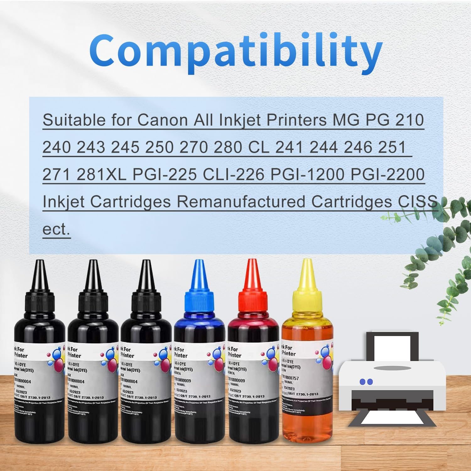 Kit de recarga de tinta compatible con Canon 250 251 270 271 280 281 1200 2200 PG240 CL241 PG245 CL246 PG210 cartucho de tinta recargable, sistema