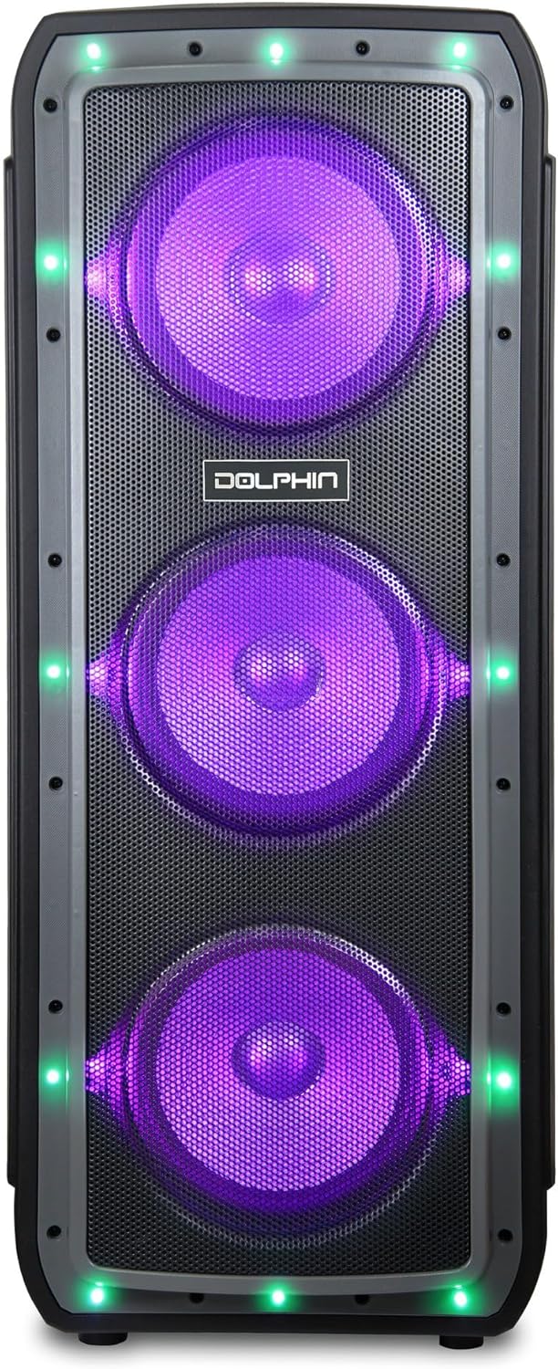 Dolphin SP-310RBT Triple 10″ recargable Fiesta altavoz, fuerte, bajo, portátil