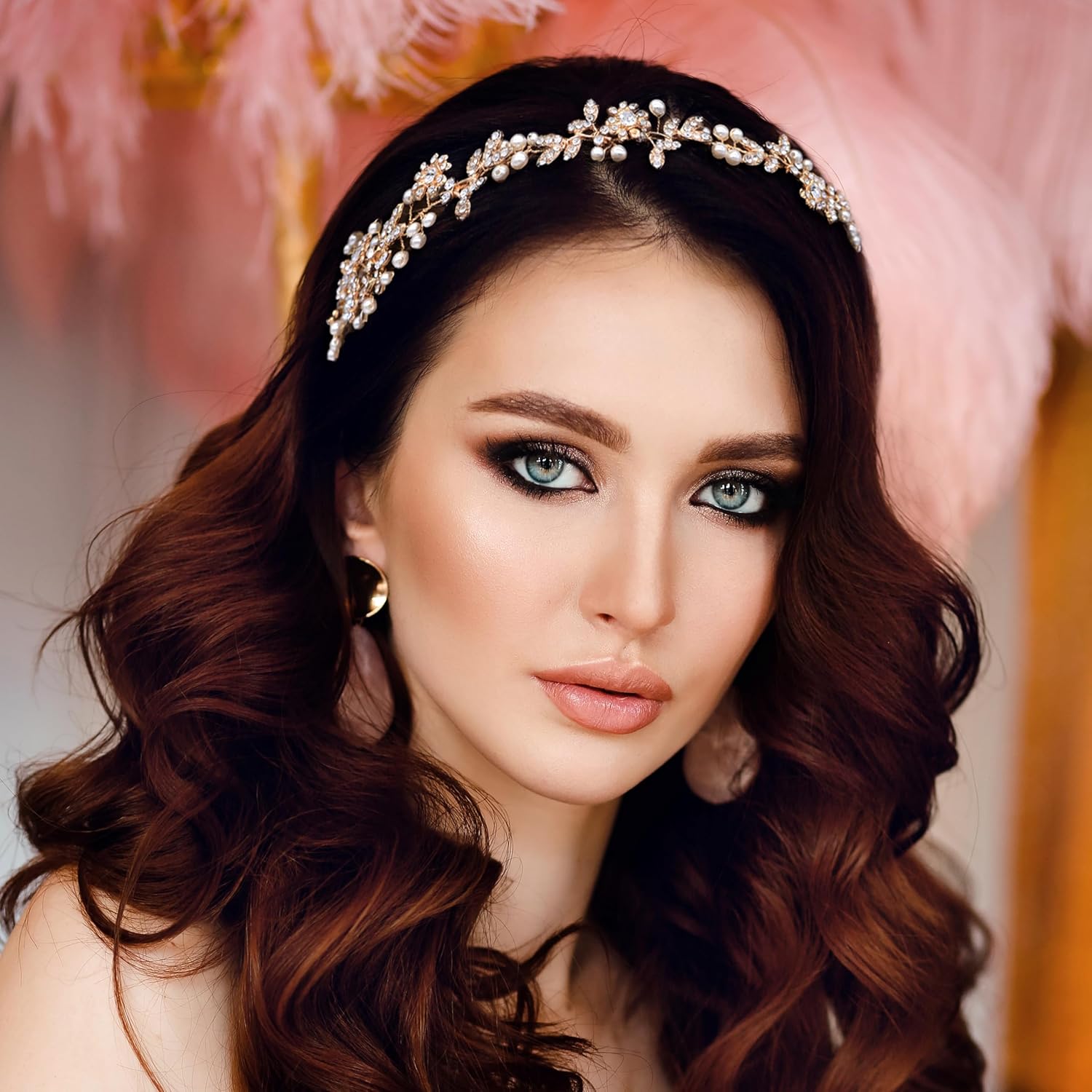 Diademas nupciales de perlas de cristal, vides, estilo bohemio, tocados de boda para novia, accesorios para el cabello