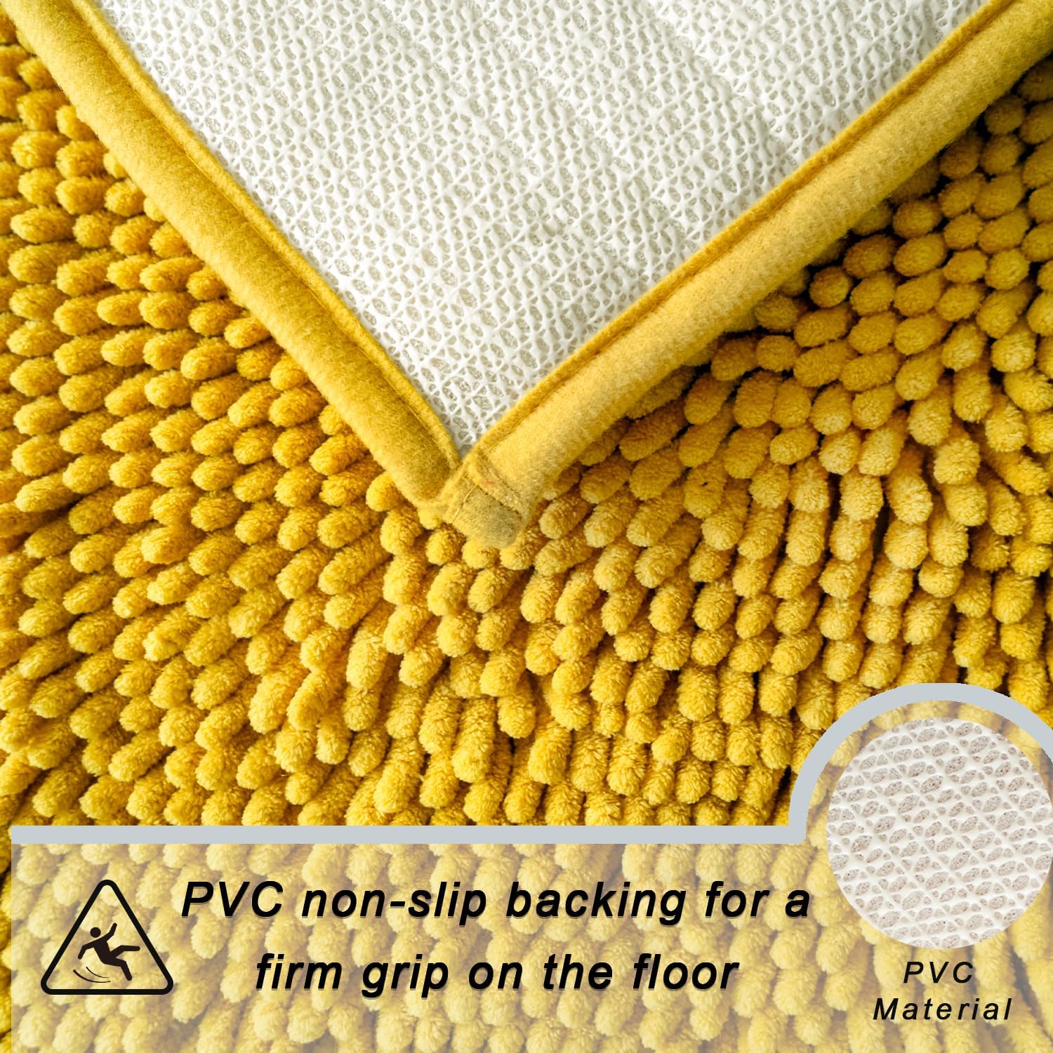 Juego de 3 alfombras de baño de felpilla ultrasuave, antideslizante y súper absorbente, parte inferior de PVC fuerte, lavable a máquina, color