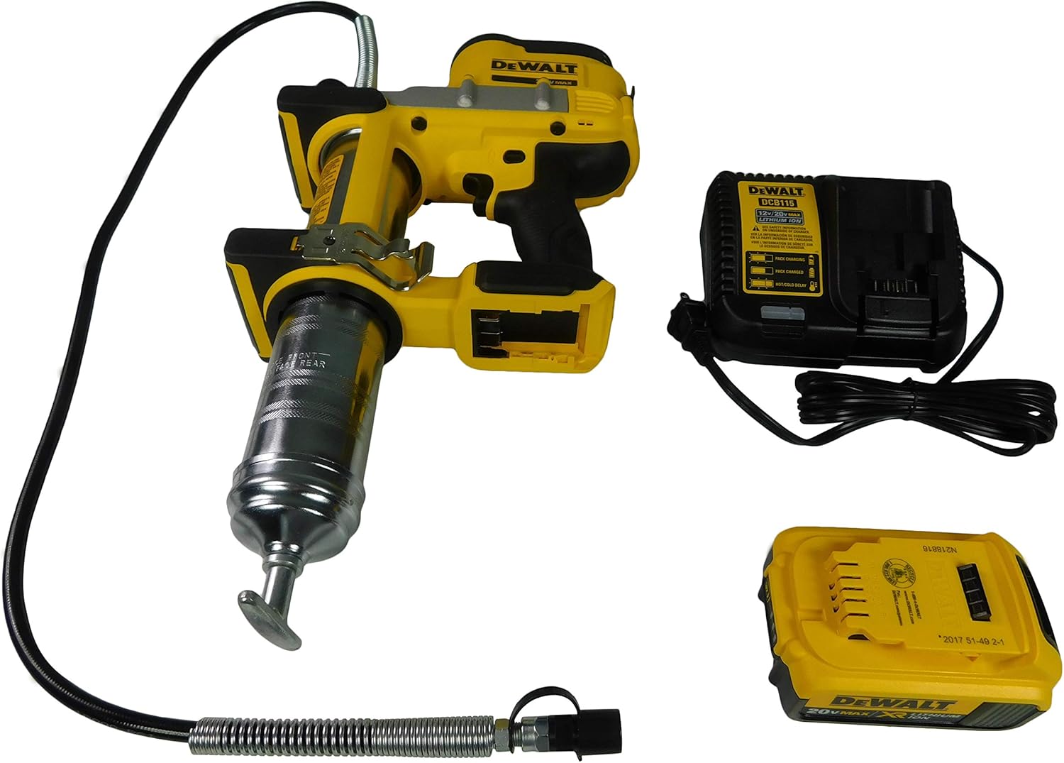 DEWALT DCGG571M1 Kit de pistola de grasa de iones de litio de 20 voltios máx