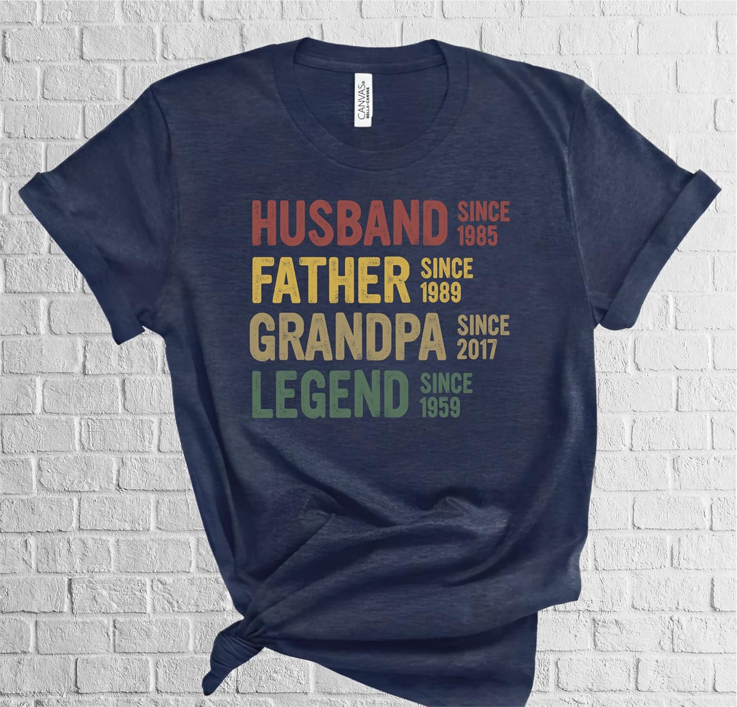 Personalized Date Husband Father Grandpa Legend Shirt, Creative Fathers Day Gift T-Shirt, Customized Parent Husband Since T-shirt, Gift for Dad,