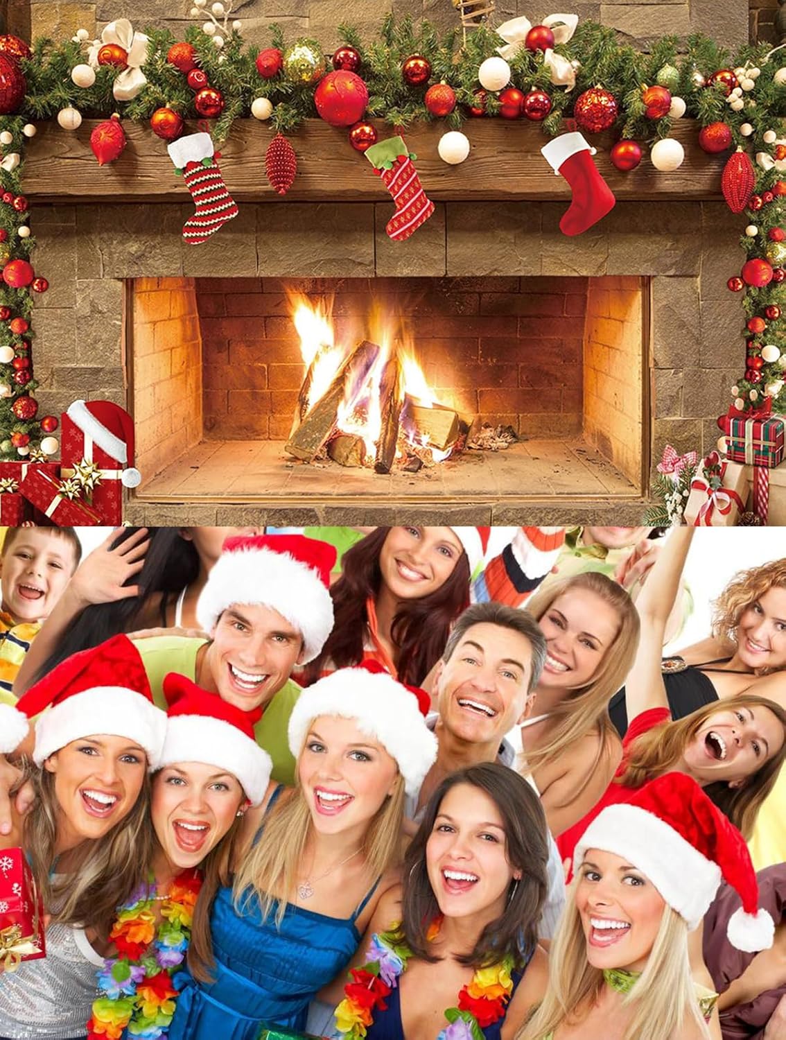 Decoración de Navidad, telón de fondo de chimenea, fondo de fotos de Navidad, póster de Navidad para Navidad, invierno, Año Nuevo, suministros de
