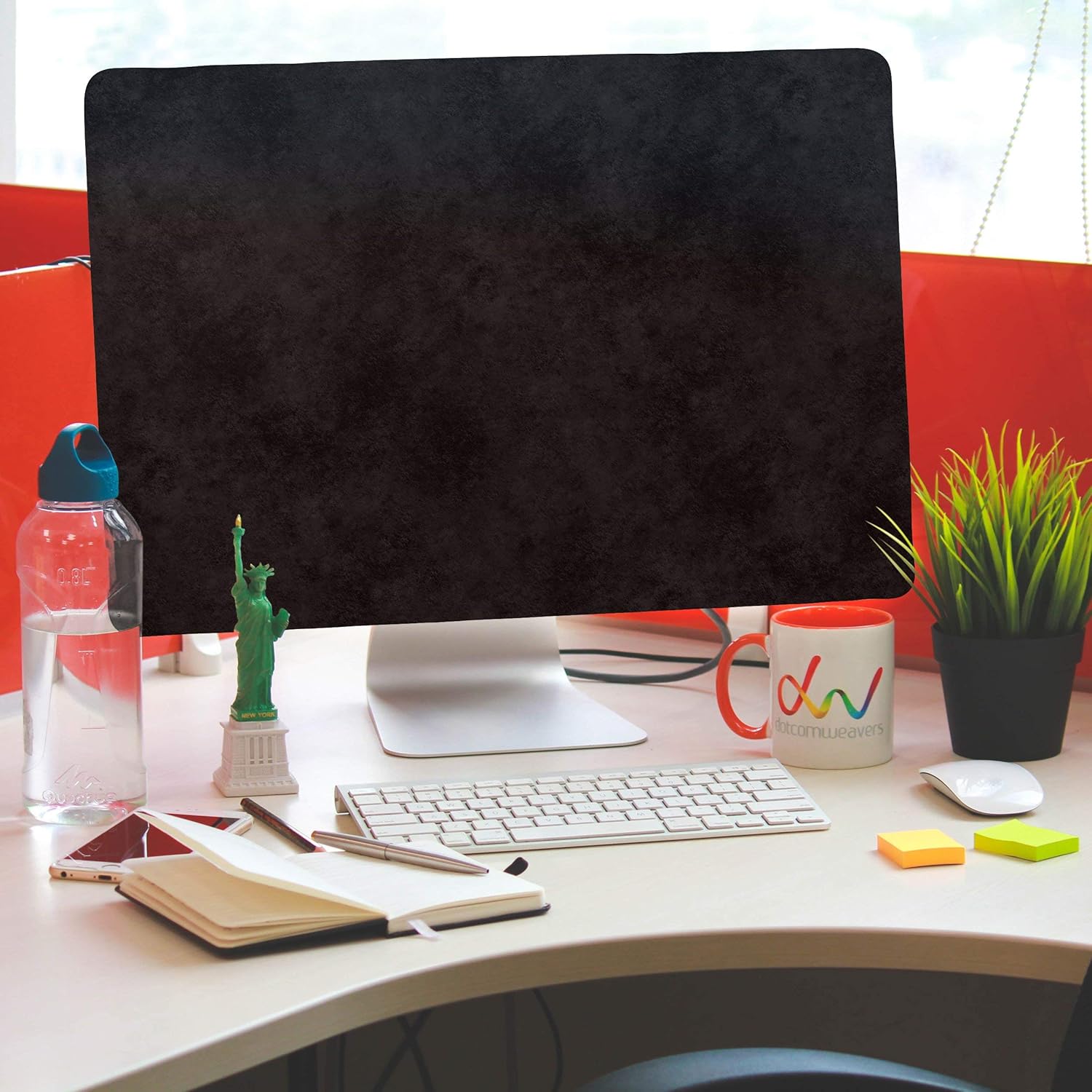 Kuzy Funda para iMac de 27 pulgadas, versión 2020, 2019, 2017, modelos A2115, A1862, A1419, A1312, Retina 5K, 4K, protector de pantalla, color negro