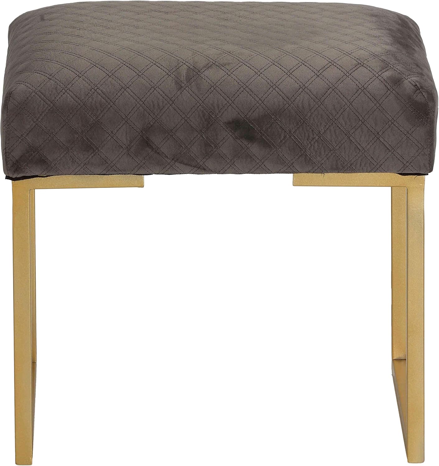 Cortesi Home Allium otomana con patas doradas pintadas, 19 pulgadas de ancho, terciopelo gris