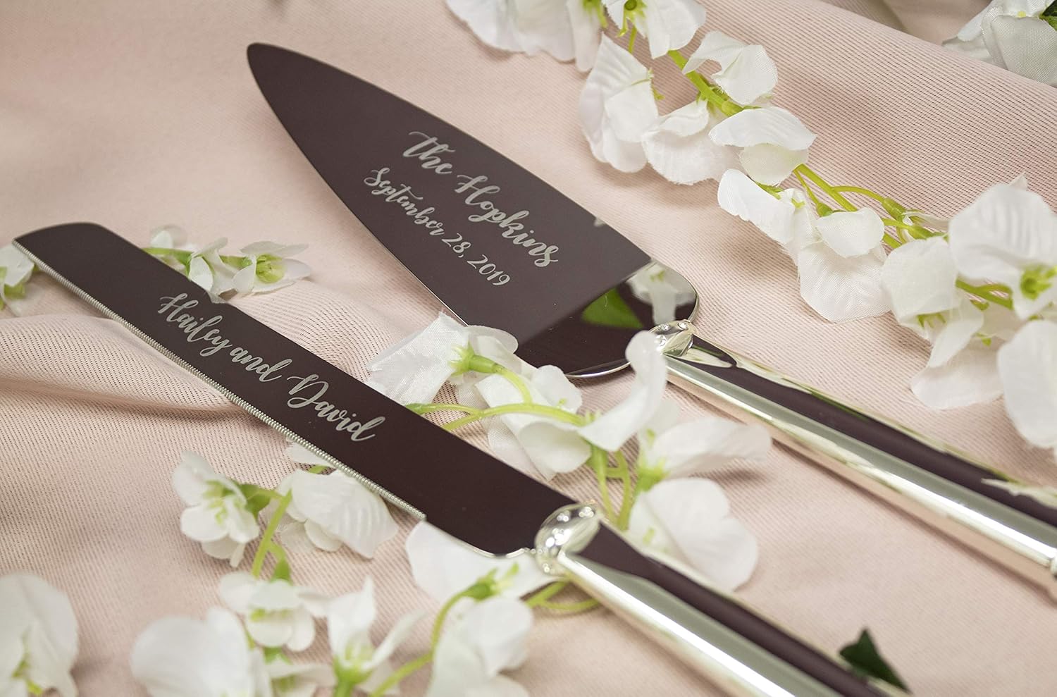 Lenox Devotion – Juego de cuchillos y servidores personalizados para tartas de boda, juego de corte de pastel de boda grabado, regalos de compromiso