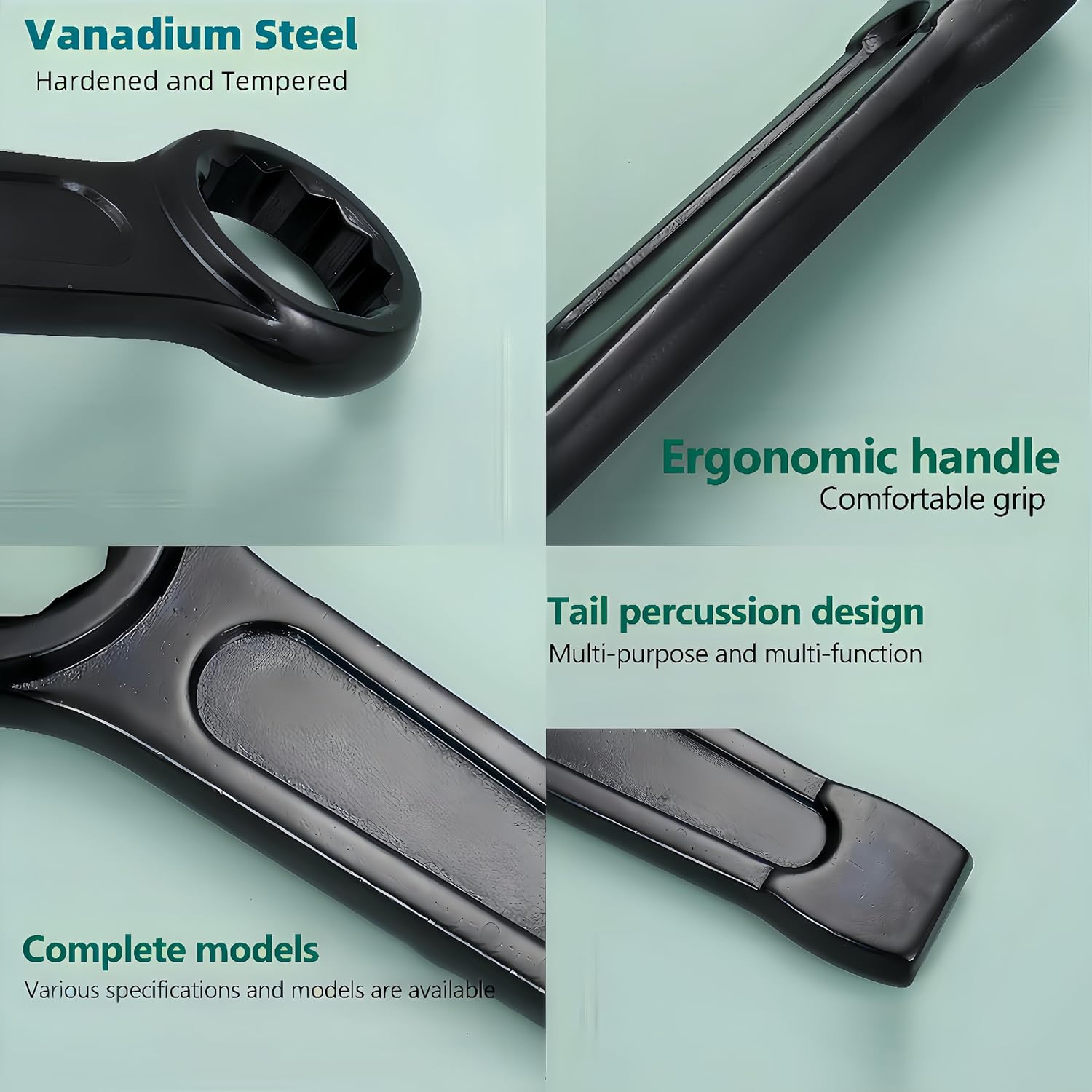 Unifizz Llave de anillo de aleación de acero de 1.181 in Llave de percusión recta Torx llave inglesa, llave de golpeo de extremo de caja, color