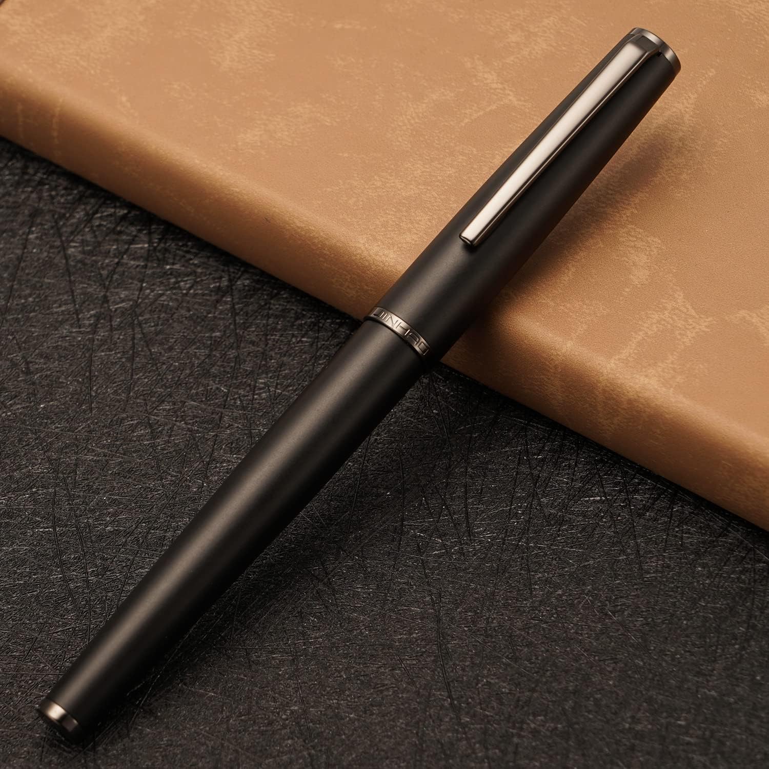 Jinhao – Pluma estilográfica de metal 95, punta extrafina, color negro mate