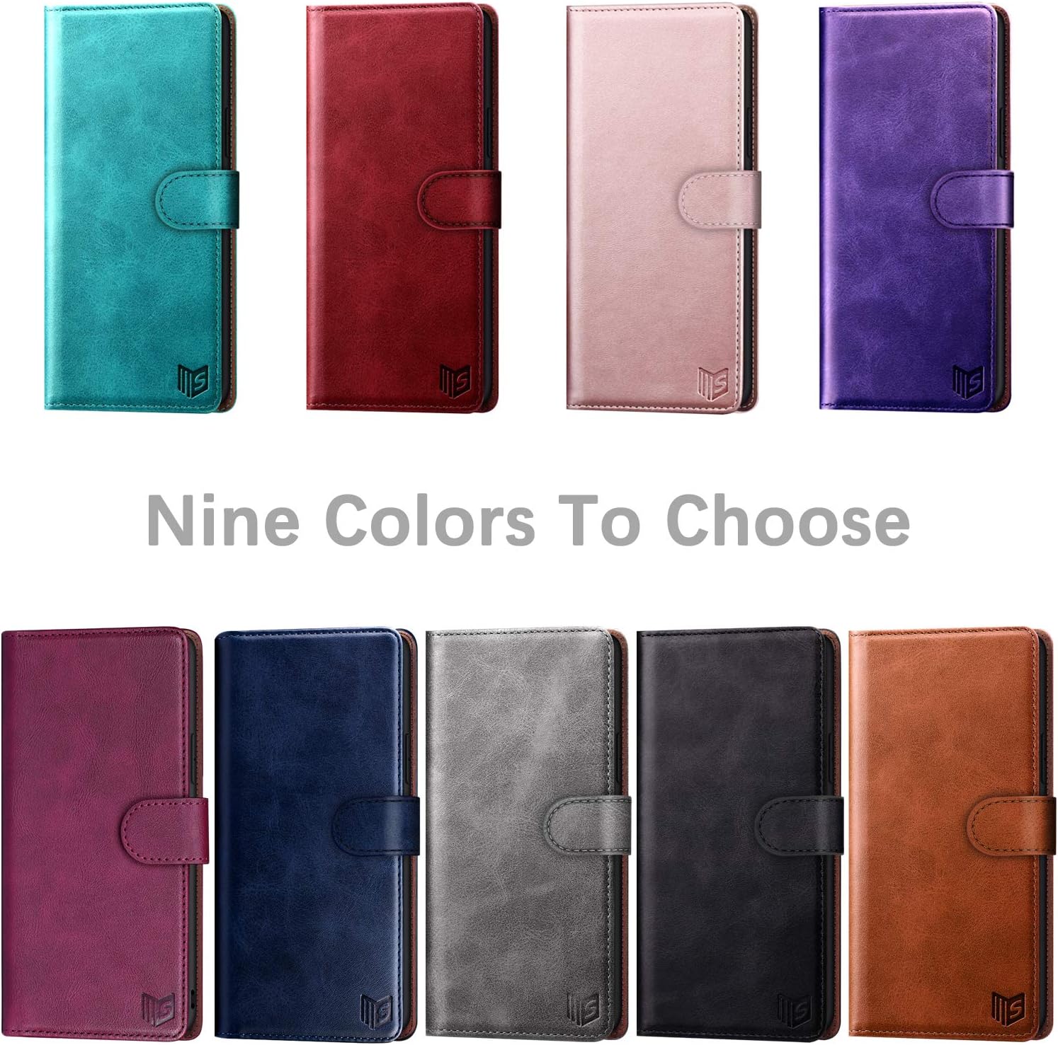 SUANPOT Funda tipo cartera de cuero para Samsung Galaxy A52 4G y 5G con tarjetero de crédito RFID Flip Folio Book Phone Case Funda a prueba de