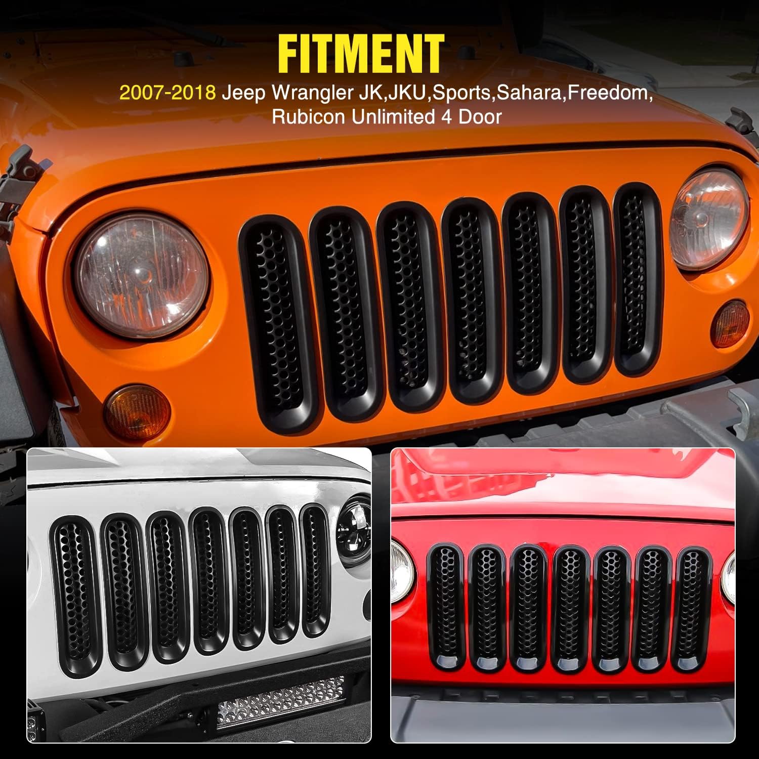 Protector de insertos de malla con clip para Wrangler JK 2007-2017