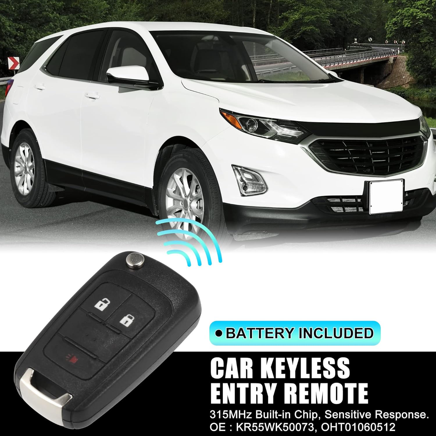 X AUTOHAUX 2 unids 315MHz OHT01060512 Reemplazo inteligente de proximidad Inserto de proximidad sin llave llavero remoto para Chevy Equinox