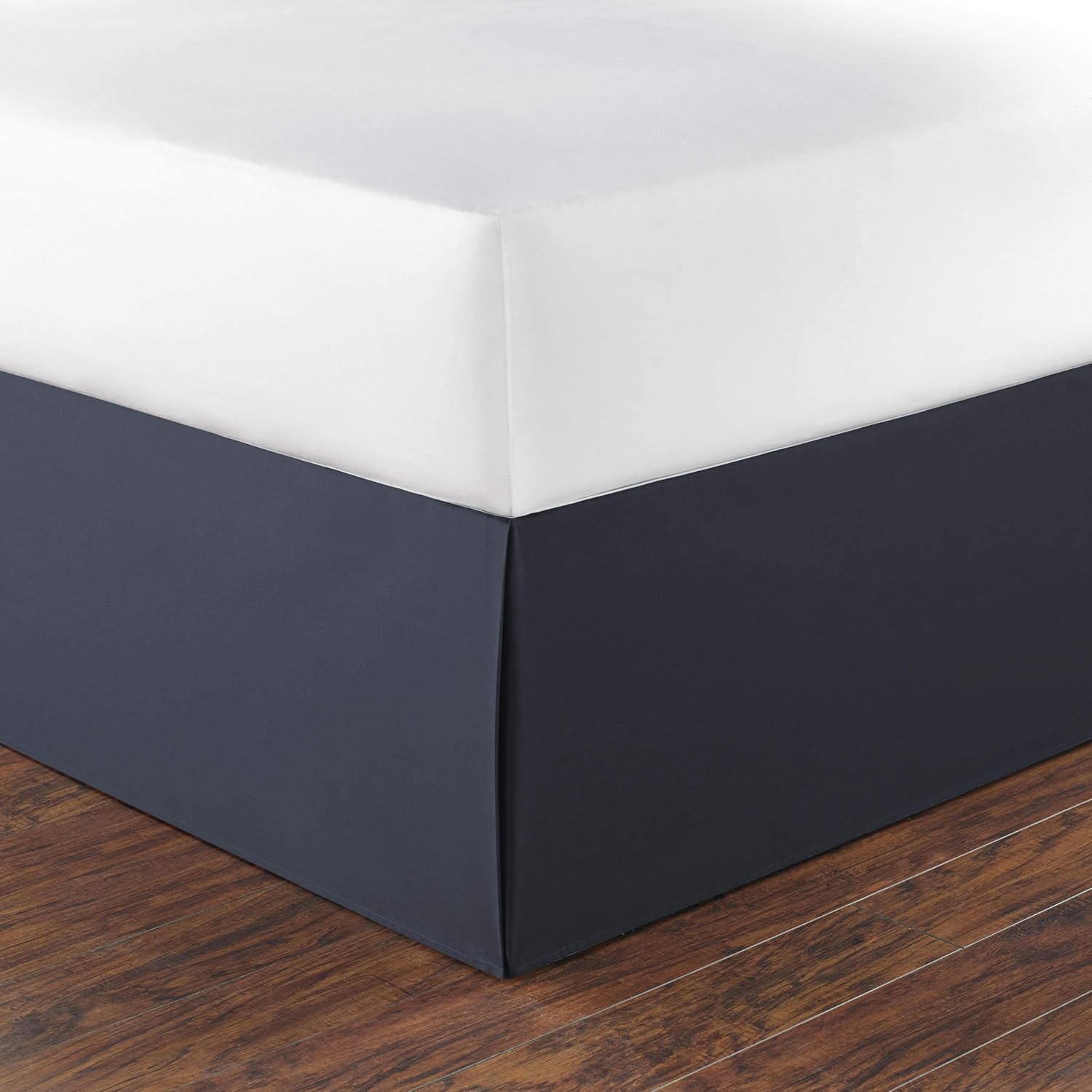 Nautica – Falda de cama tamaño individual, algodón con caída a medida de 15 pulgadas, decoración del hogar, esquinas divididas para un ajuste fácil,