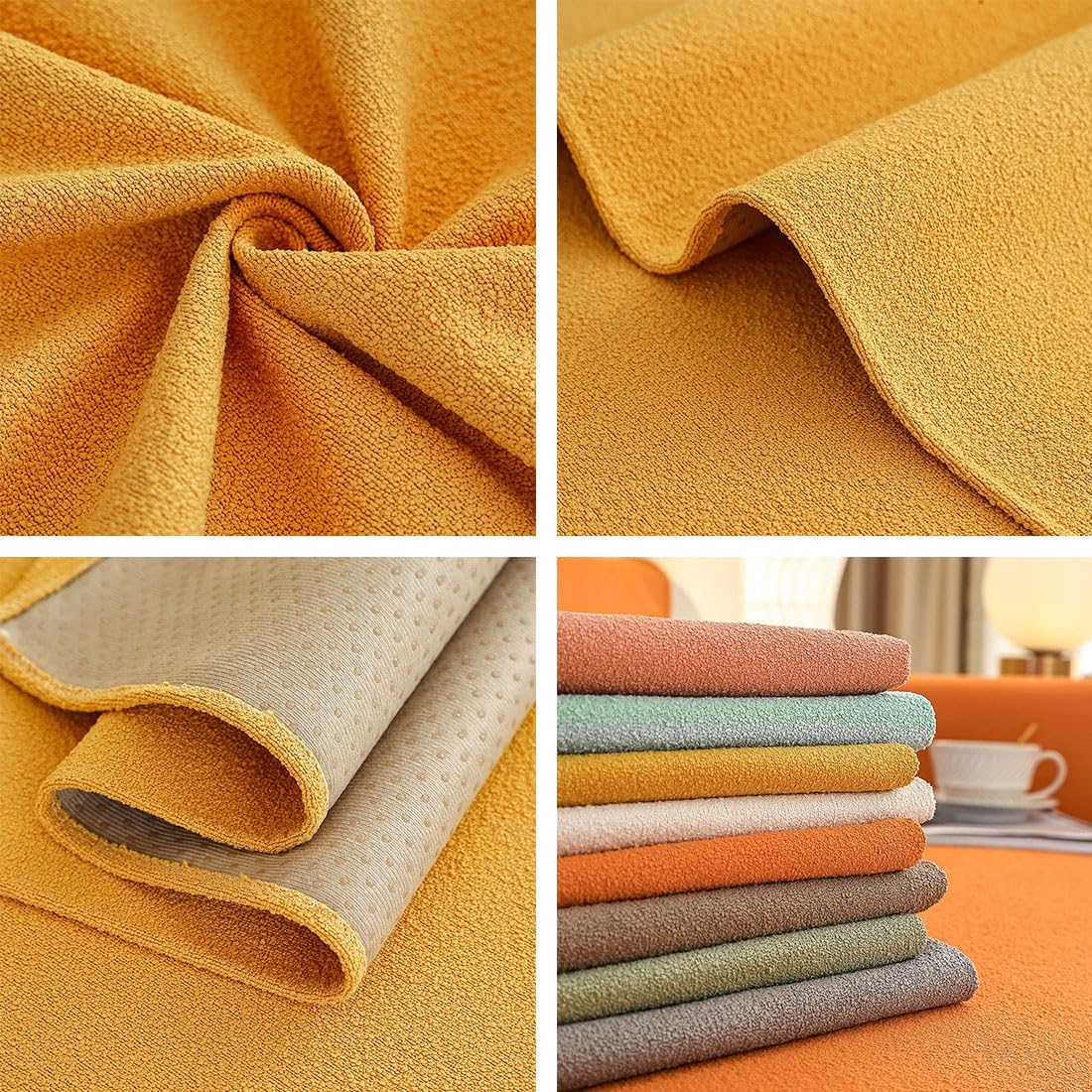 vctops Funda de sofá de felpilla de color liso, suave y mullida, funda de sofá modular antideslizante para perros, niños y mascotas, protector de