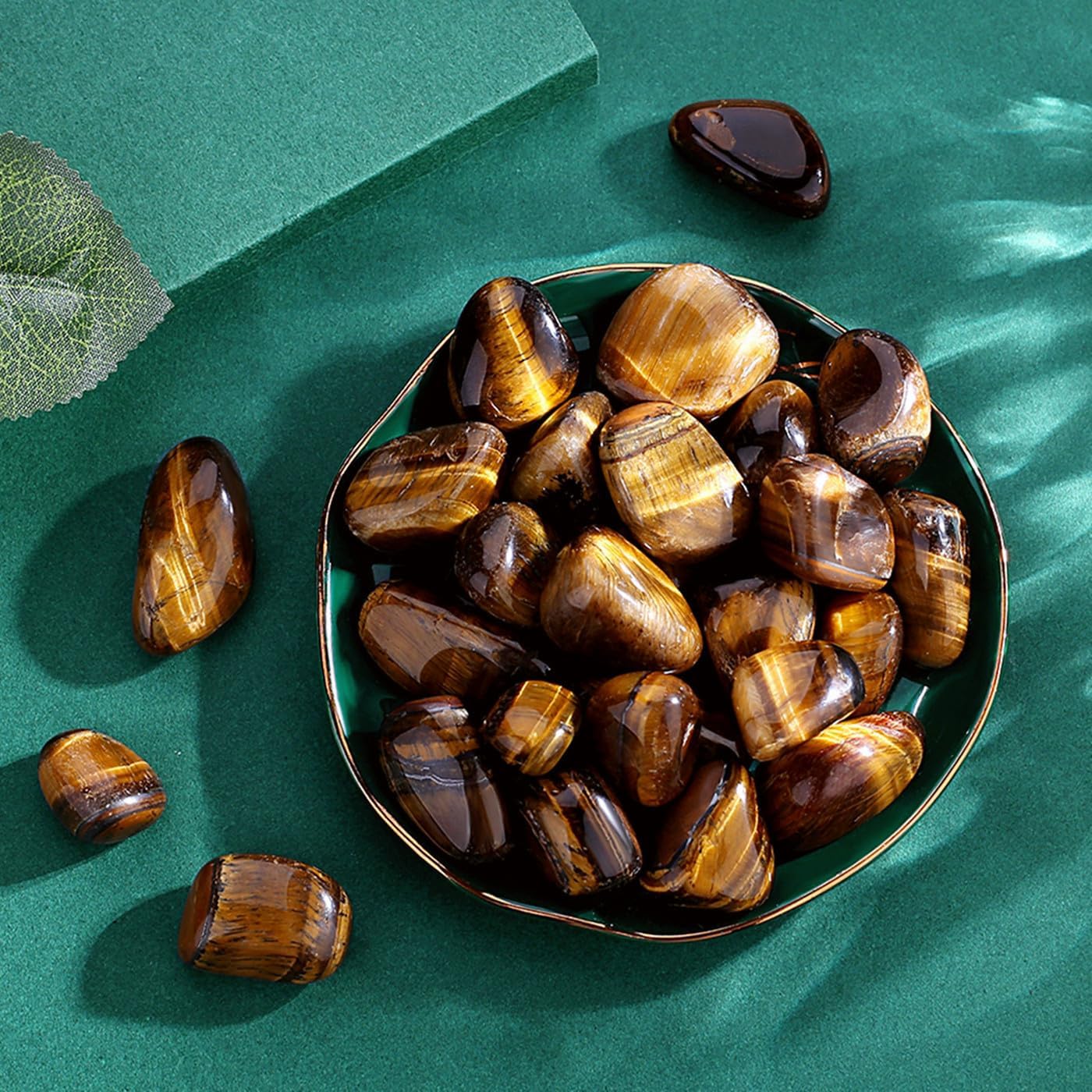 QINJIEJIE Piedras pulidas de ojo de tigre de 0.9 libras, piedras preciosas a granel de 0.6 a 1 pulgada, rocas de piedra irregular, cristal curativo