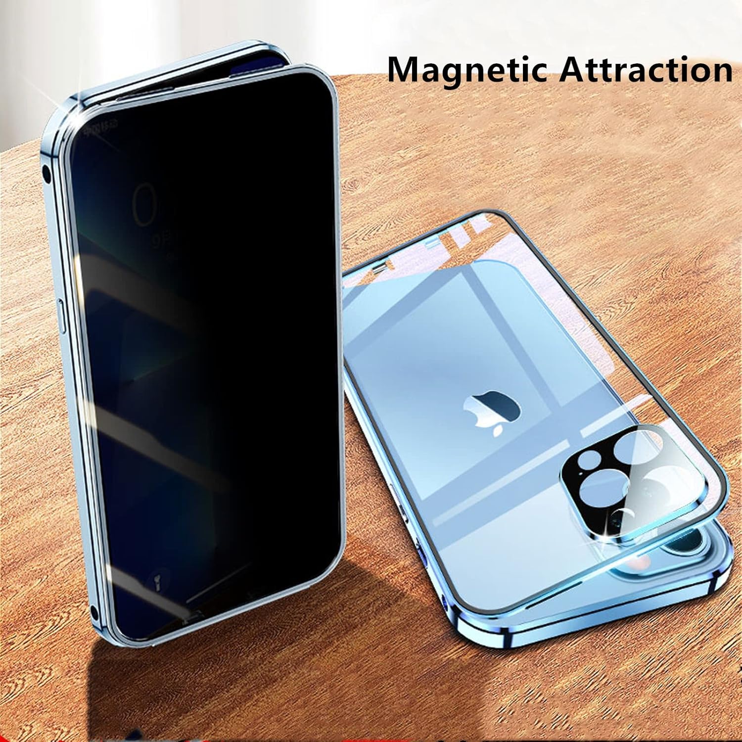 Jonwelsy – Funda antiespía para iPhone 13 Pro (6.1 pulgadas), cubierta de vidrio templado de privacidad frontal y trasera de 360 grados, pantalla