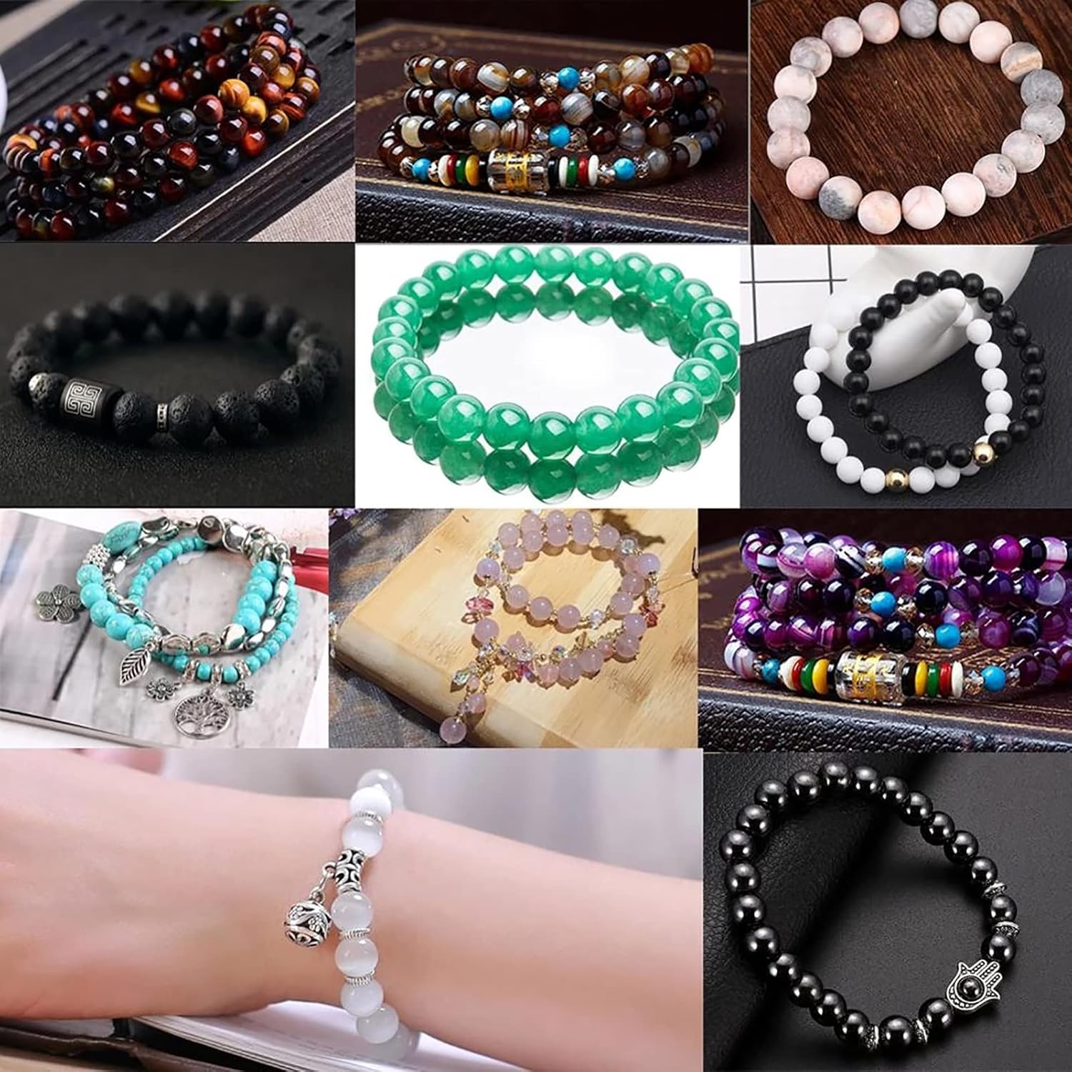 Cuentas de ojo de tigre morado natural, cuentas redondas y sueltas, piedras preciosas energéticas, poder curativo para hacer joyas, 0.315 pulgadas,