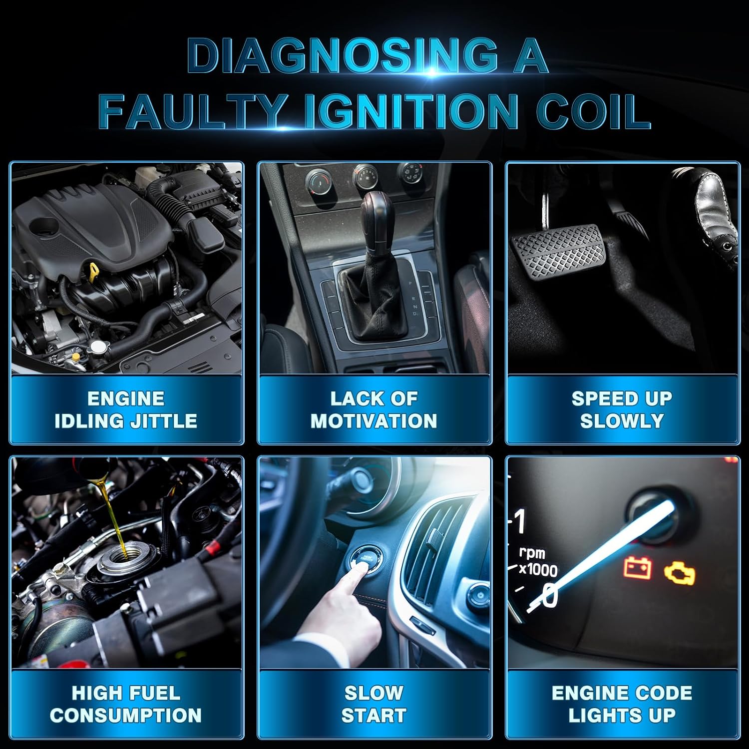 Paquete de 4 bobinas de encendido para Hyundai Elantra 2.0L L4 2017-2020, Kona 2018-2020, Sonata 2016-2019, para Kia Forte 2016-2020, Koup 2016,