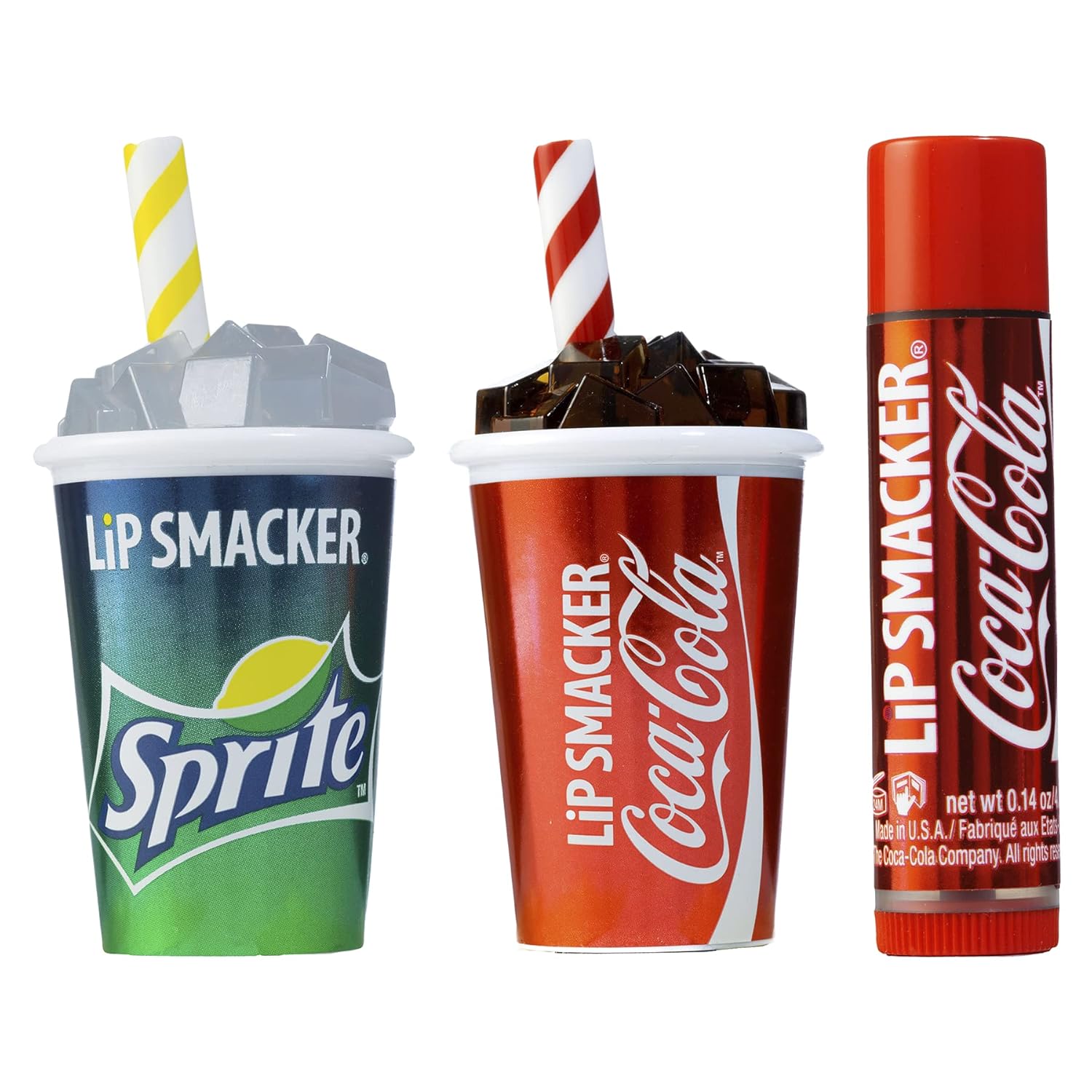 Lip Smacker Colección Coca Cola, bálsamo labial infantil – Coca-Cola & Sprite, trío