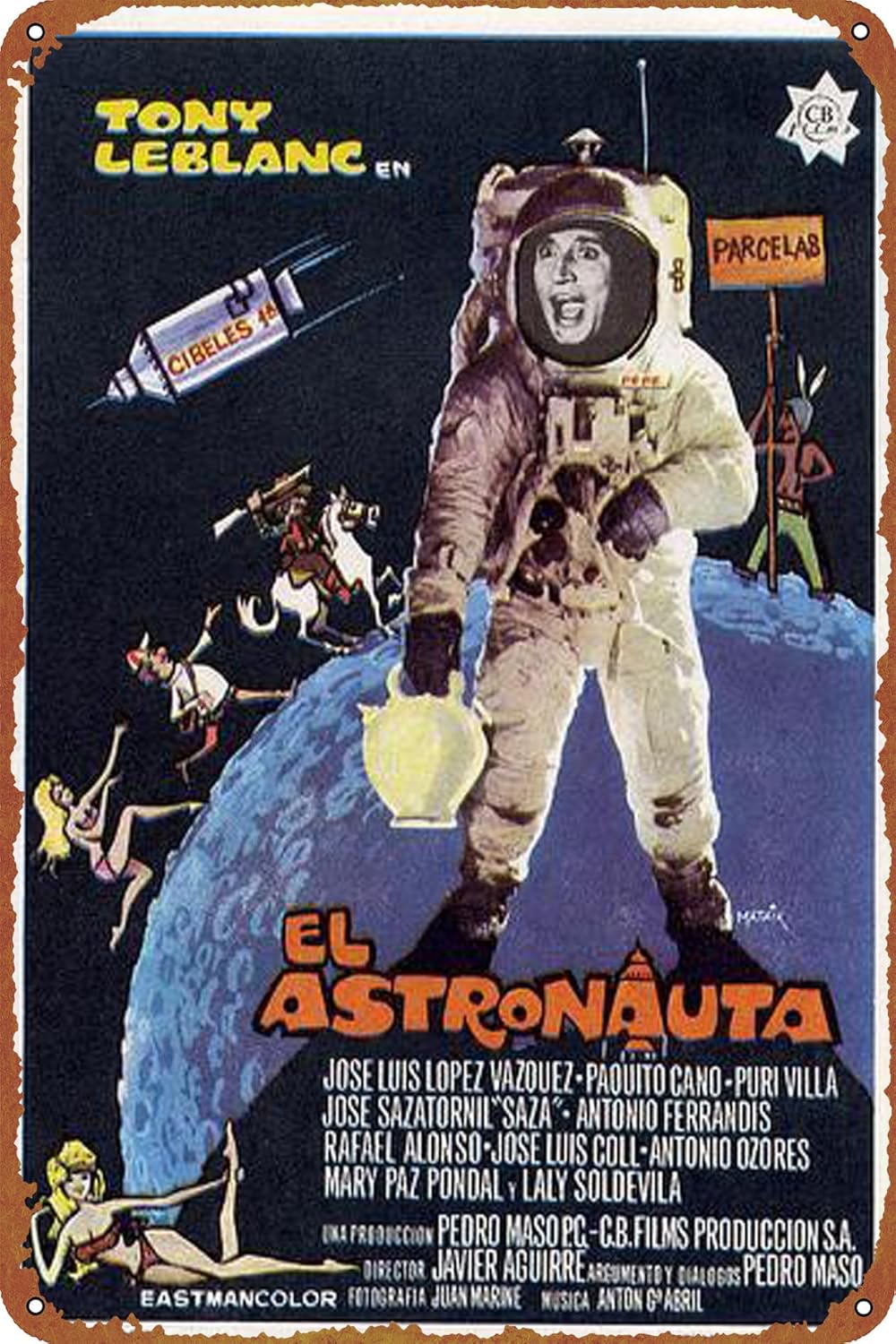 El astronauta Funny Metal Tin Sign Vintage Black Wall Art Decoration Living Room Bathroom Kitchen Poster Decor 8 * 12 Inches