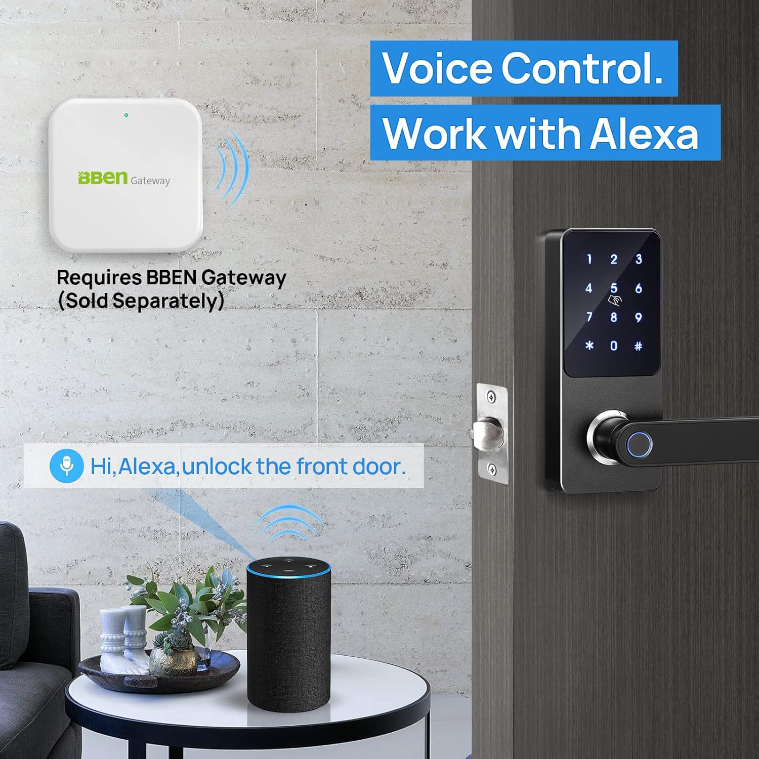 Cerradura de puerta de entrada sin llave con mango derecho, teclado de pantalla táctil, cerradura biométrica inteligente electrónica digital