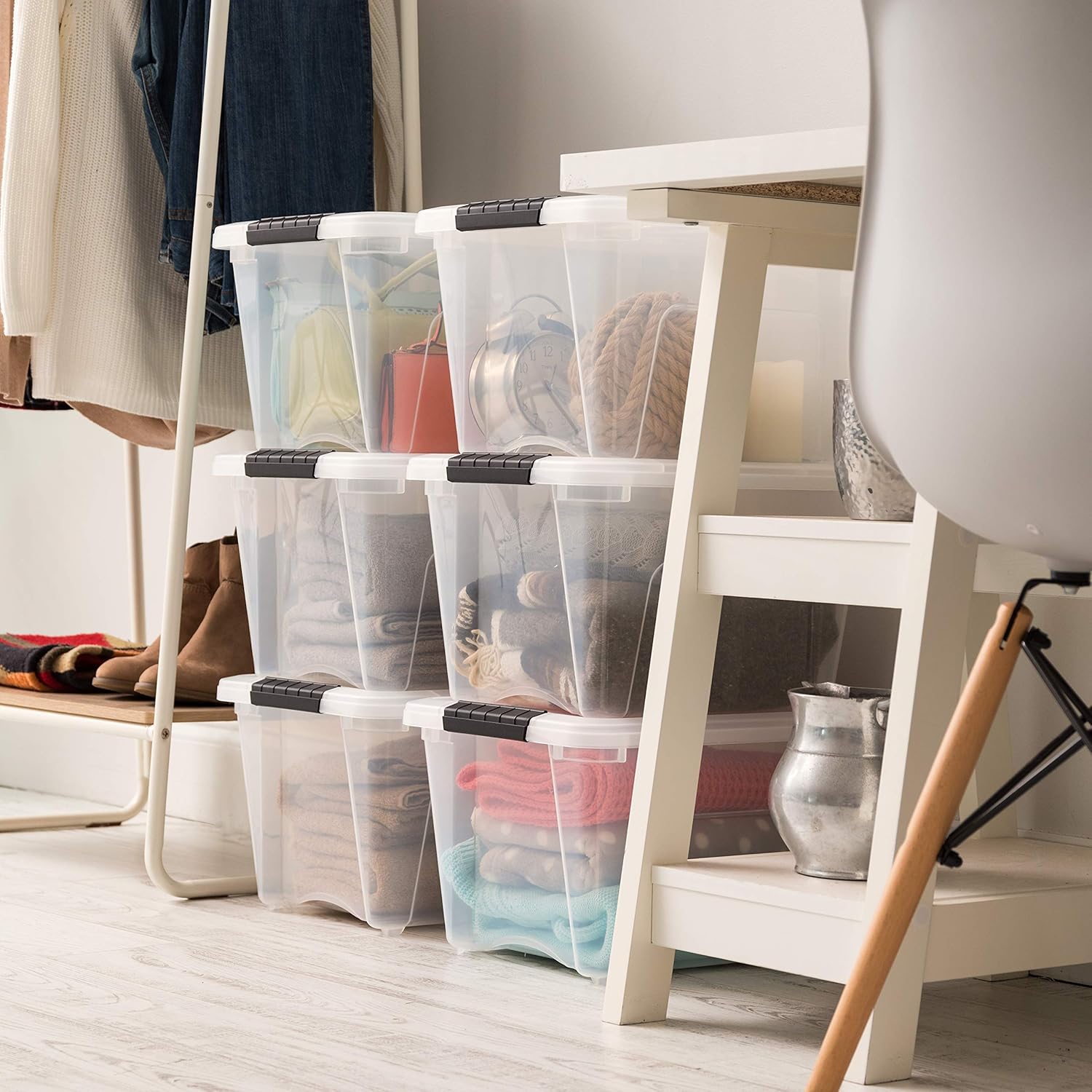 IRIS USA – Contenedor organizador de plástico transparente TB, 19 cuartos de galón, 6 unidades y 19 cuartos de galón. Contenedor organizador de