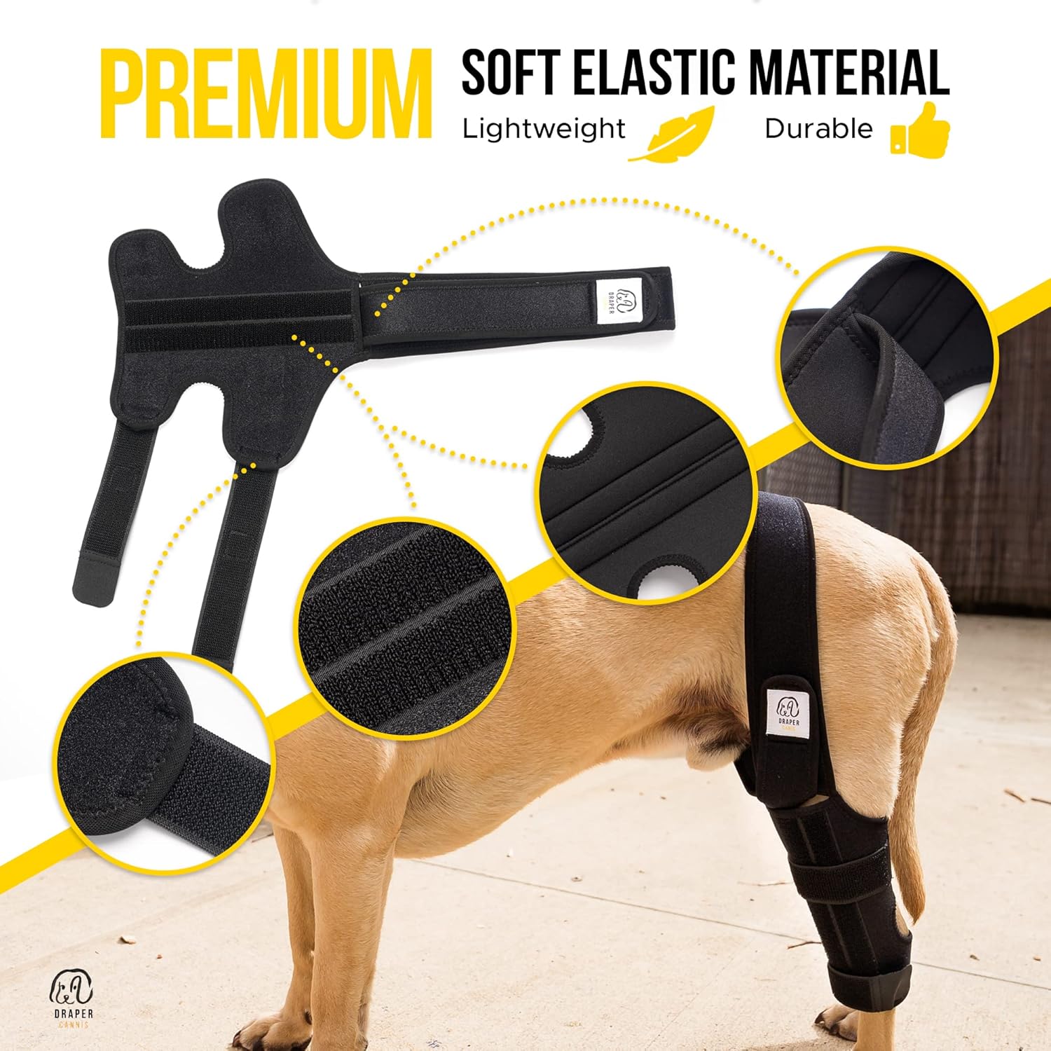 Rodillera para perro para desgarro de ligamento cruzado anterior con lesión de ligamento cruzado  Soporte ajustable para soportes de pierna trasera