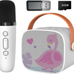 Mini máquina de karaoke para niños, altavoz Bluetooth portátil con micrófono inalámbrico, reproductor de música para niños, juguetes para niñas, 3, Mini máquina de karaoke para niños, altavoz Bluetooth portátil con micrófono inalámbrico, reproductor de música para niños, juguetes para niñas, 3,