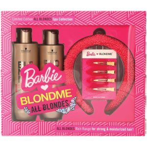 BlondMe x BARBIE Home Spa Collection  Kit All Blondes  Tratamiento nutritivo e hidratante para cabello brillante  Champú hidratante para cabello BlondMe x BARBIE Home Spa Collection  Kit All Blondes  Tratamiento nutritivo e hidratante para cabello brillante  Champú hidratante para cabello