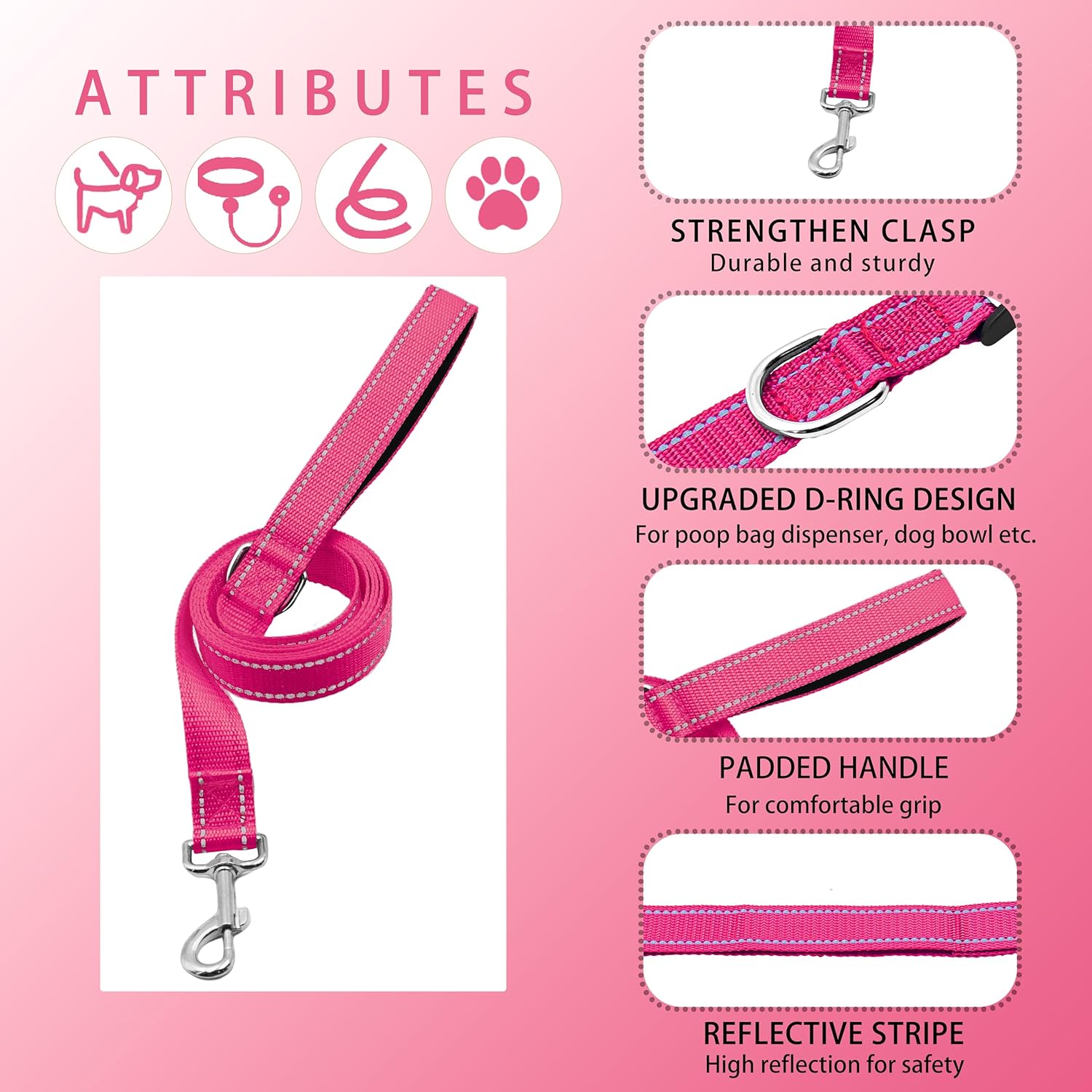 Maiiu Collar reflectante para perro con hebilla de bloqueo de seguridad, collares de nailon suaves y transpirables ajustables para perros pequeños,