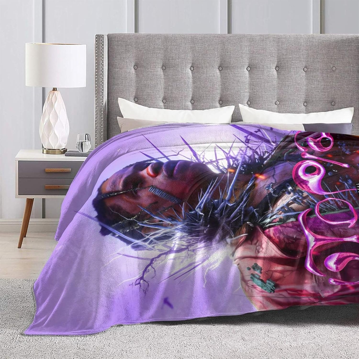 Travis Music Scott – Manta suave de microforro polar, mullida, delgada, decoración de sofá para la cama, para hombres, mujeres, adultos, siesta,