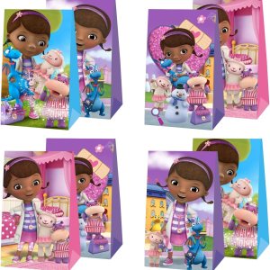 12 bolsas de regalo de fiesta de Doc, bolsas de regalo, suministros de fiesta de cumpleaños de McStuffins para decoraciones de cumpleaños de niñas 12 bolsas de regalo de fiesta de Doc, bolsas de regalo, suministros de fiesta de cumpleaños de McStuffins para decoraciones de cumpleaños de niñas
