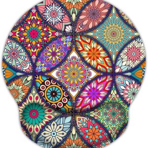 Britimes Ergonomic Mouse Pad with Wrist Support Mandala Floral Non-Slip Rubber Base Mousepad for Home Office Gaming Working Computers Laptop Easy Britimes Ergonomic Mouse Pad with Wrist Support Mandala Floral Non-Slip Rubber Base Mousepad for Home Office Gaming Working Computers Laptop Easy
