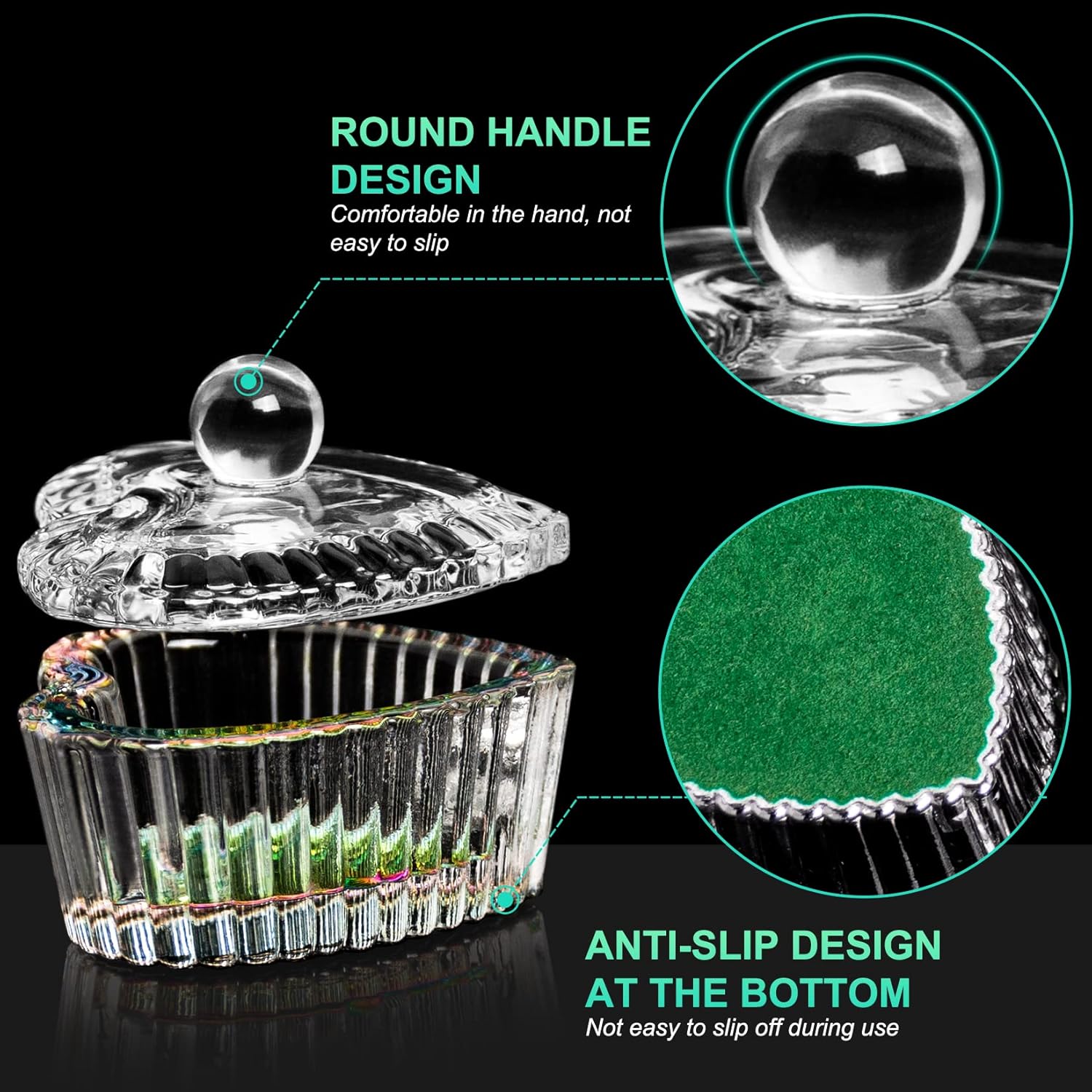 AORAEM 2 piezas de puntas de uñas Art Dappen Dish con tapa, polvo líquido acrílico, monómero, vaso de cristal, herramientas de cristalería para uso