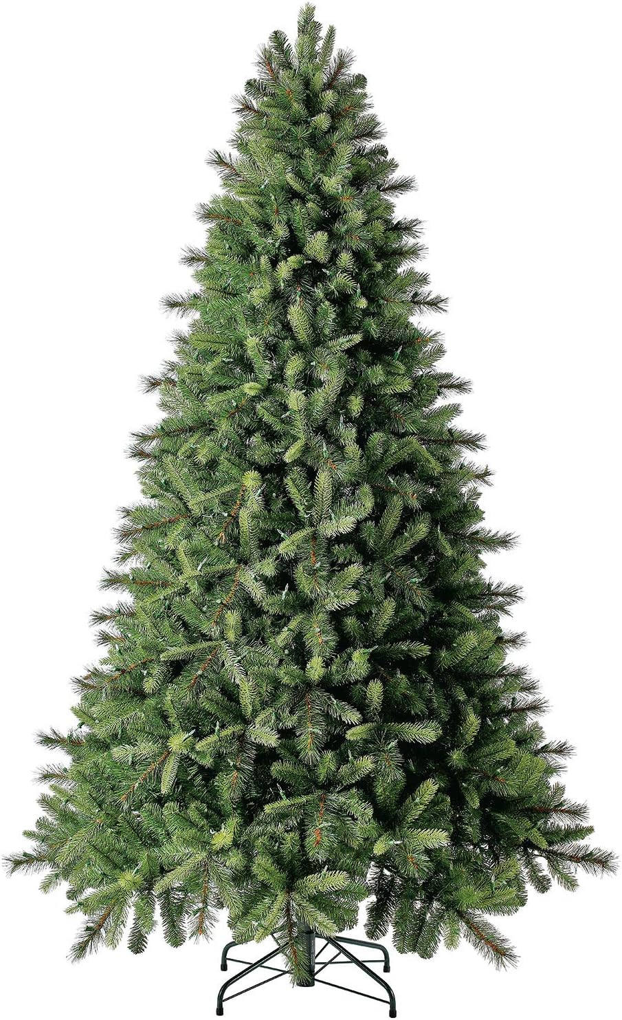 Árbol de Navidad artificial de abeto noruega preiluminado de 7.5 pies, luces LED blancas cálidas