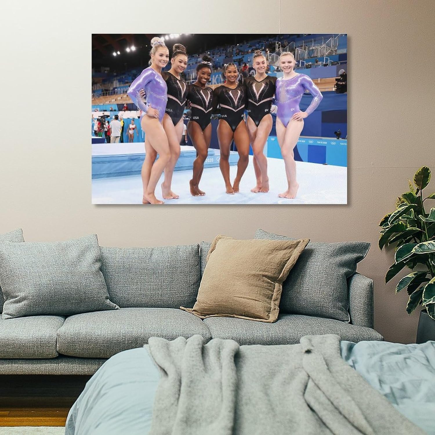 Póster del equipo de gimnasia de las mujeres de Estados Unidos Simone Biles, Jordan Chiles, Sunisa Lee y Grace Mccallum (3) póster artístico en