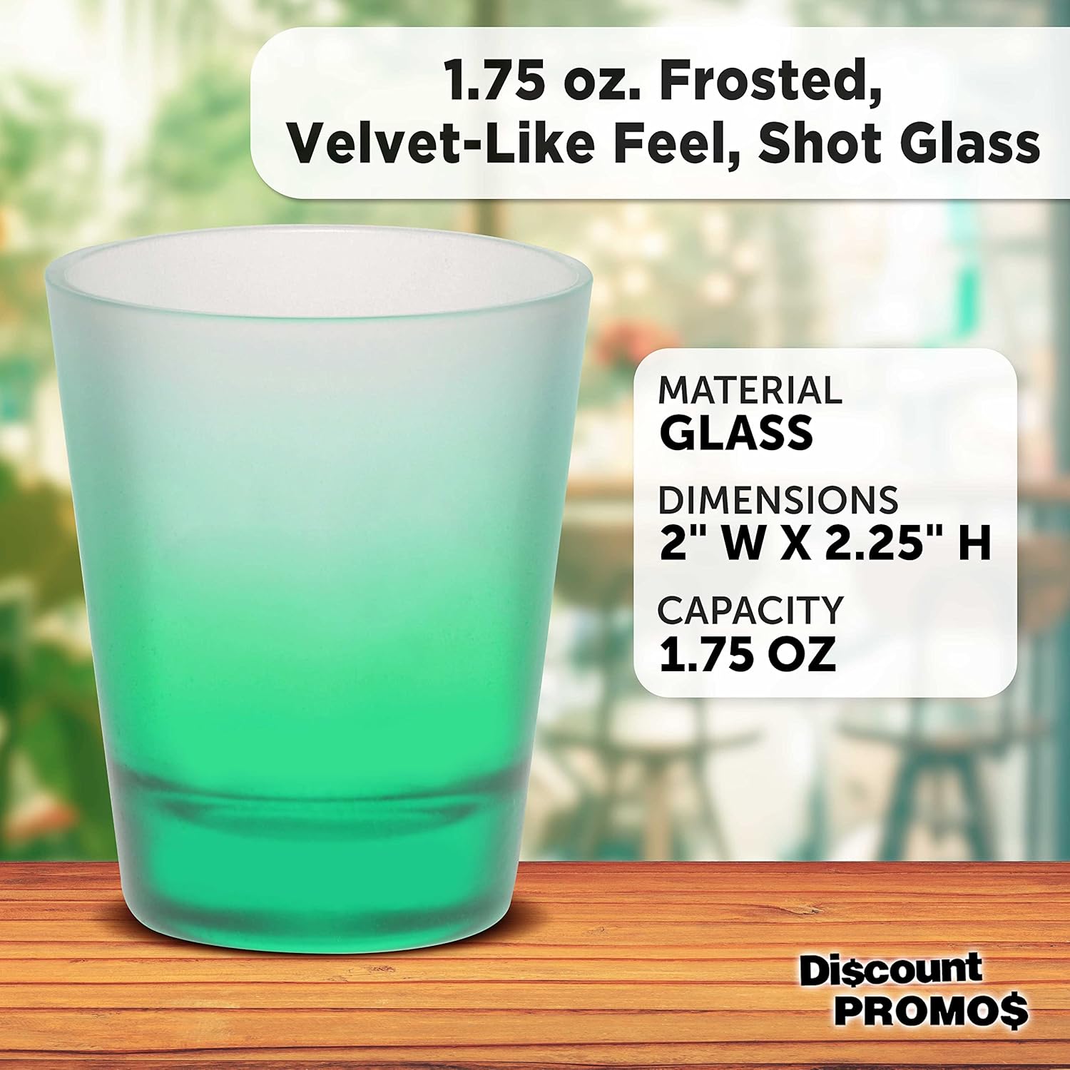 DISCOUNT PROMOS Vasos de chupito con vidrio esmerilado de 1.75 onzas, juego de 12, paquete a granel, ideal para bodas, cumpleaños, fiestas, eventos