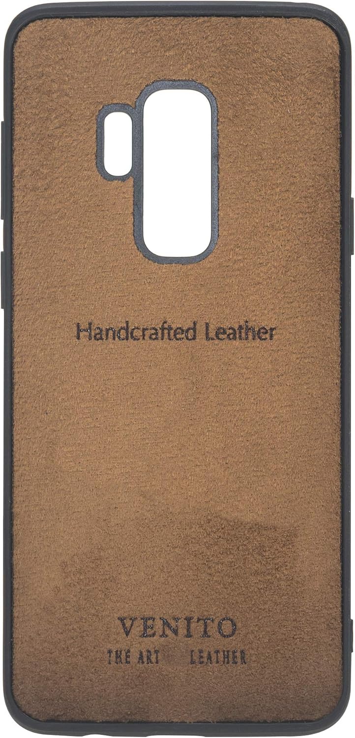 Venito Pisa – Funda de piel con soporte para Samsung Galaxy S9+ Plus, color negro