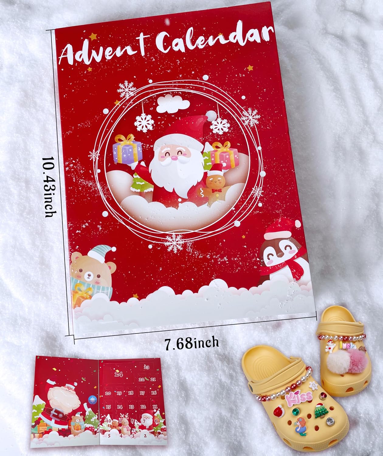 Calendario de cuenta regresiva para zapatos de Navidad de 24 días, regalos de Navidad a granel, calendario de Adviento de Navidad 2023 para niñas,