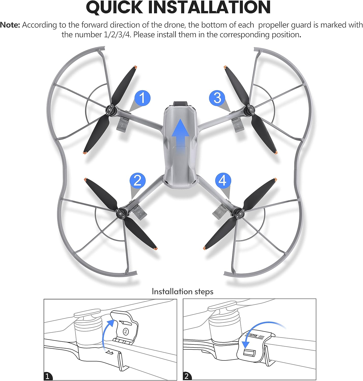 STARTRC Protector de hélice Air 3, protector de hélices extraíbles de liberación rápida para DJI Air 3 Drone Accesorios
