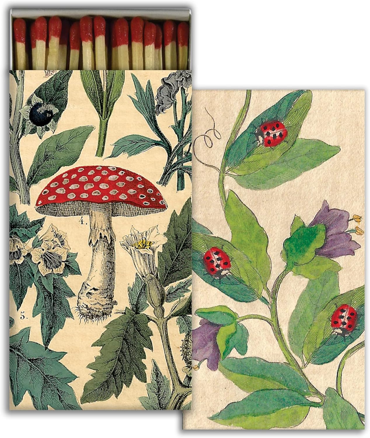 Caja de cerillas decorativa de puntos en el jardín (1) con cerillas de madera, ideal para iluminar velas, chimeneas, parrillas y más  Una caja