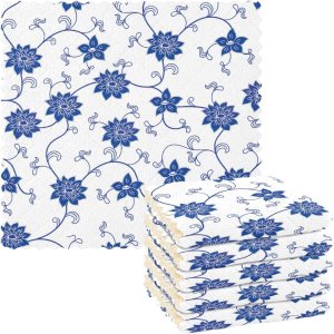 FRODOTGV Juego de toallas de cocina y paños de cocina con patrón de porcelana china azul blanco y azul de secado rápido de microfibra de secado FRODOTGV Juego de toallas de cocina y paños de cocina con patrón de porcelana china azul blanco y azul de secado rápido de microfibra de secado