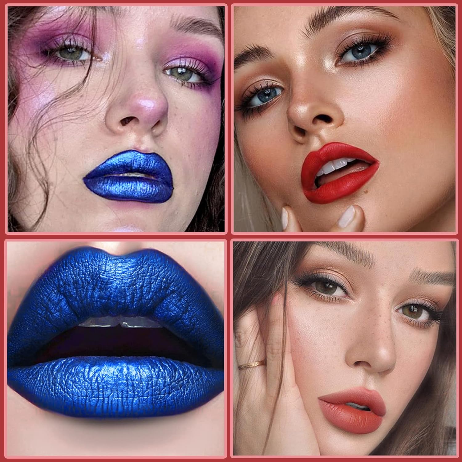 AWCCXMYM Juego de 5 lápices labiales mate, tinte de labios mate, brillo de labios nude, de larga duración, impermeable, hasta 24 horas, taza