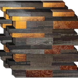 XUANINY Azulejos metálicos para salpicaduras de 12 hojas, autoadhesivas, aluminio 3D, paneles de pared para cocina, baño, dormitorio, sala de estar XUANINY Azulejos metálicos para salpicaduras de 12 hojas, autoadhesivas, aluminio 3D, paneles de pared para cocina, baño, dormitorio, sala de estar