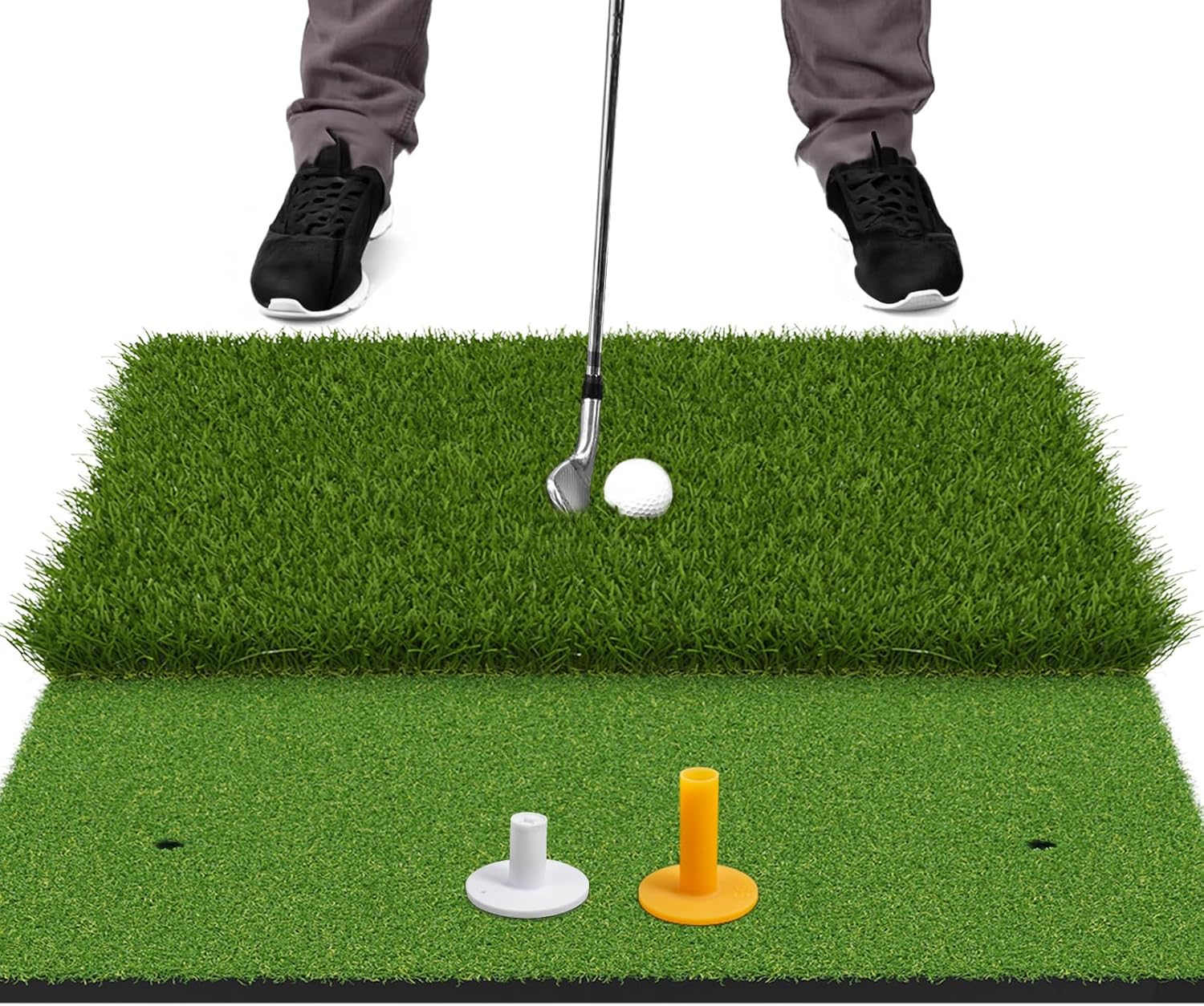 SAPLIZE Ultra Heavy-Duty Golf Hitting Mat, 2-in-1 Foldable (24″ x 24″ or 23″ x 16″) Golf Practice Mat, Golf Practice Mat, Enhanced Durability for