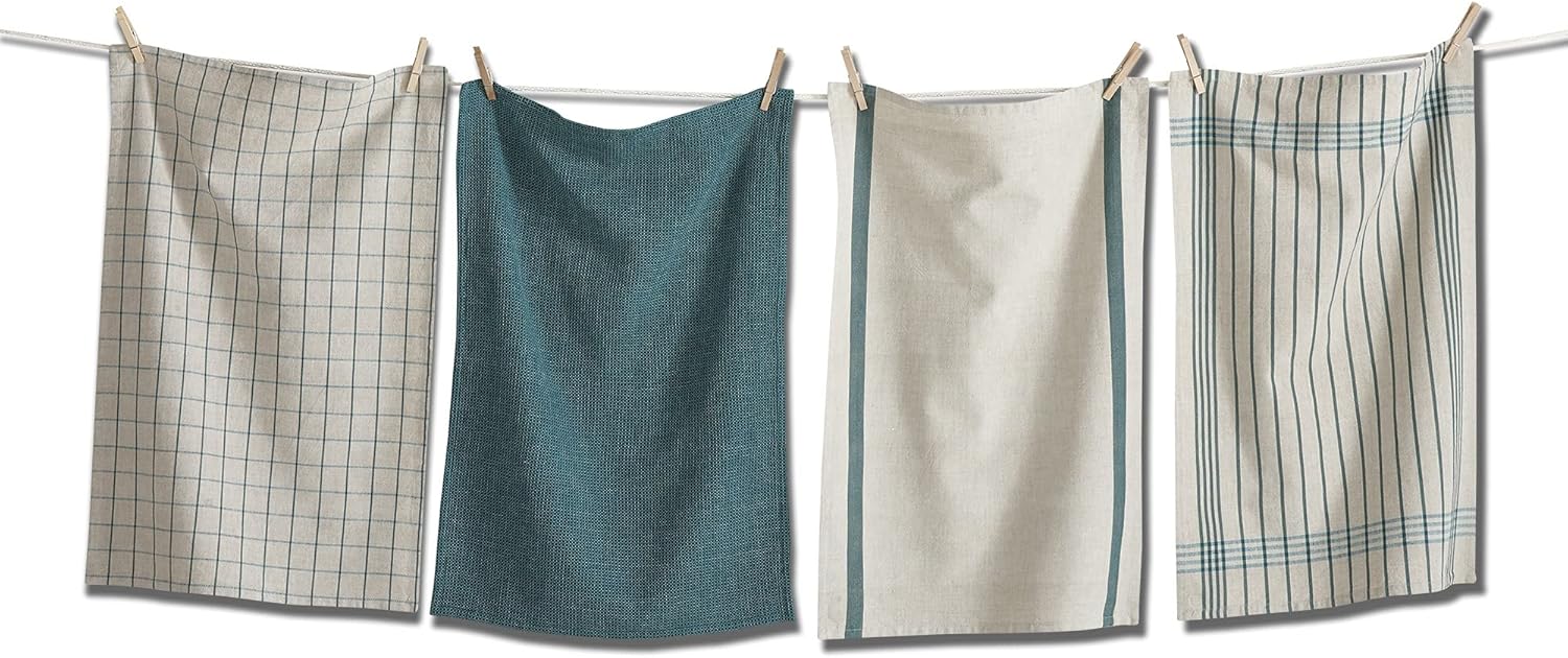tag Prairie – Juego de 4 paños de cocina tejidos para secar platos y cocinar, verde