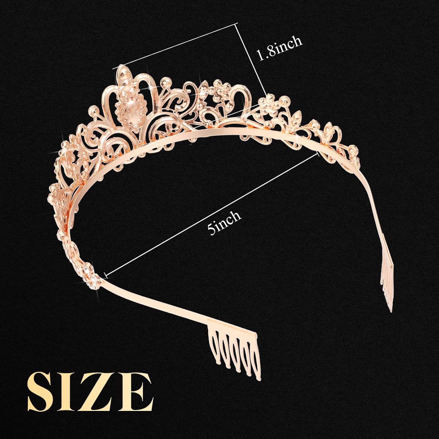 20 coronas de tiara de cristal, corona de princesa para mujeres y niñas, corona de cumpleaños con peines de diamantes de imitación, corona de