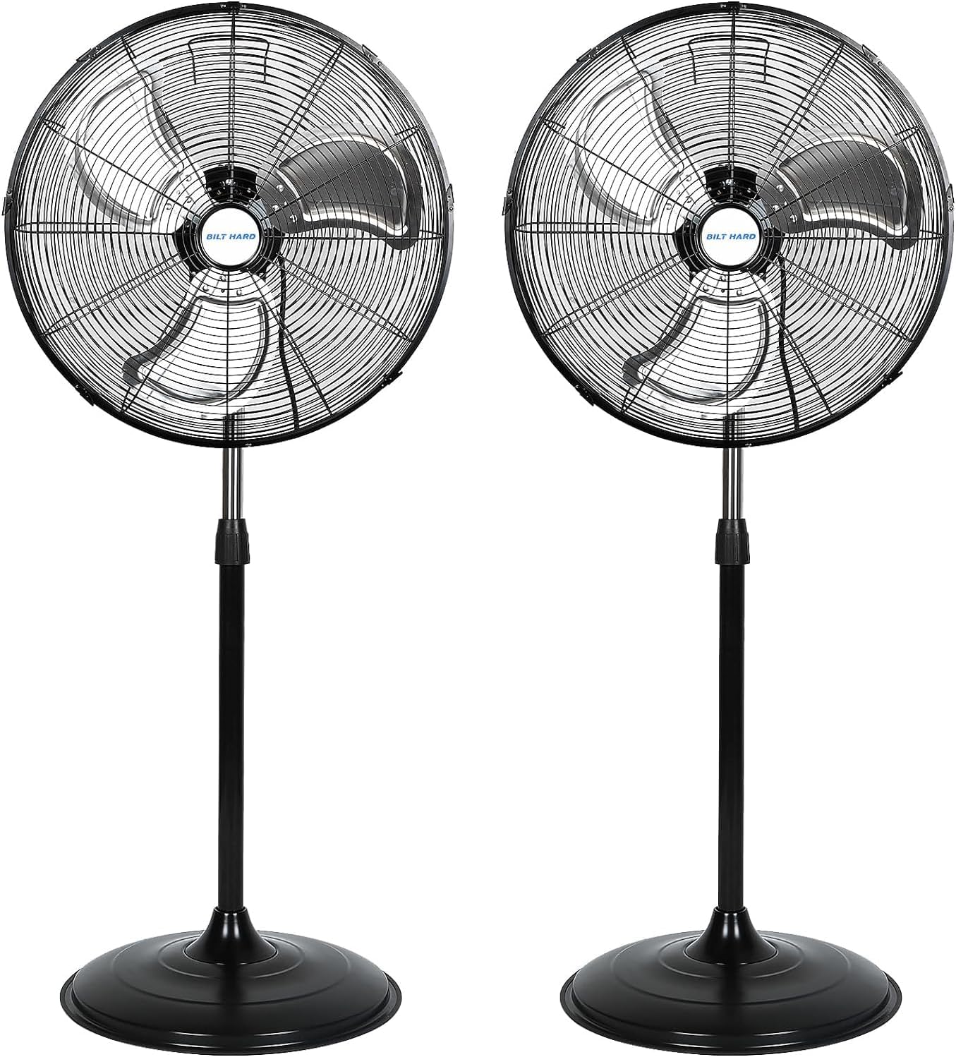 BILT HARD Ventilador de pedestal de alta velocidad de 20 pulgadas, ventilador de pie oscilante industrial de 3 velocidades 5200 CFM, ventilador de