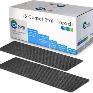 EdenProducts – Alfombra antideslizante para escaleras de interior, adhesivo preaplicado, evita resbalones, para escalones de madera, seguridad para EdenProducts – Alfombra antideslizante para escaleras de interior, adhesivo preaplicado, evita resbalones, para escalones de madera, seguridad para